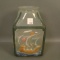 Rare Consolidated Santa Maria Porch Light Shade Frosted and Decorated . Measures 9 1/2