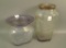 Pair of Consolidated Catalonian Vases Light Amethyst to Clear Tri Cornered Spitton Shape Vase and La