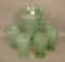 Consolidated 5 Fruits Green Wash Jug W/ 6 Tumblers