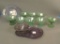 11 Pc Consolidated Five Fruits Lot 1 Amethyst Wash Snack Set, 1 Plateand 8 Ftd Sundaes 2 Different S