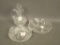 3 Pc Signed Fry Cut Glass Cruet and Nappy's