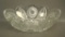 Signed Fry Cut Glass Oval bowl Geometric Design. Measures 9 1/4