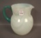 Fry Floral Jade Green Radioware Lemonade Pitcher No Lid.