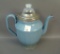 Fry Blue Enameled Coffee Pot W/ Opalescent Finial Measures 9