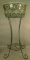 Fry Crystal Lg Fishbowl in Original Metal Stand Measures 38 1/4