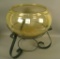 Fry Topaz Table Side Fish Bowl W/ Original Stand Measures 16