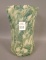 Phoenix Blue/ White Spatter Ruffled Celery Vase Measures 6 1/2