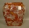 Consolidated Cranberry Flash Tropical Fish Vase Measures 9 1/2
