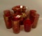 Consolidated Cranberry Flash Catalonian Pitcher Seven Piece Set With 5- 5 1/2