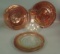 5 Piece Consolidated  Glass Lot Cranberry to Clear Regent Line 7 1/2