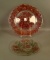 Consolid. Cranberry Flash /Clear 5 Fruits Platter Measures 11 1/4