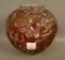 Consolid. Cranberry Flash/ Clear Pine Cone Vase Measures 7