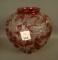 Consolid. Cranberry Flash/ Clear Pine Cone Vase Measures 7