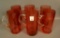 Vintage Bohemian Cranberry Beer Steins Measuring 6 1/4