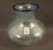 Imperial Freehand Hanging Hearts Bulbous Vase Frosted White Opaque with Cobalt Trim and Original Lab