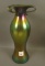 Imperial Freehand Smoke Tri Cornered Vase Has Original Label. Measures 10 7/8