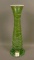 Imperial Freehand Grn/Opaque Thraeded Ftd. Vase Measures 11 1/2