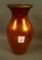 Imperial Freehand Orange Hanging Hearts Vase Has Mottled Hanging Hearts with Cobalt Blue Trim. Measu