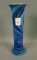 Imperial Freehand Blue Marbleized Cylinder Vase Has Marigold Interior. Measures 8 1/2