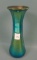 Imperial Freehand Cobalt Cylinder Vase Has Taffeta Luster. Measures 8 3/4