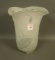 Phoenix Crystal fFosted Pond Lily Tri Corner Vase Measures 9