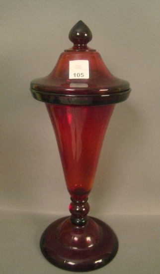 Co-Op Flint Ruby Rose leaf Ftd Covered Urn Measures 15"