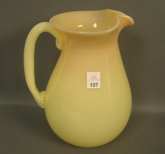 Mike Noe 2002 Burmese Bulbous Water Pitcher Artist Signed. Measures 9 1/2" to Top of Spout