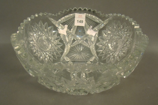 Brilliant Cut Glass Bowl W/ Geometric Design