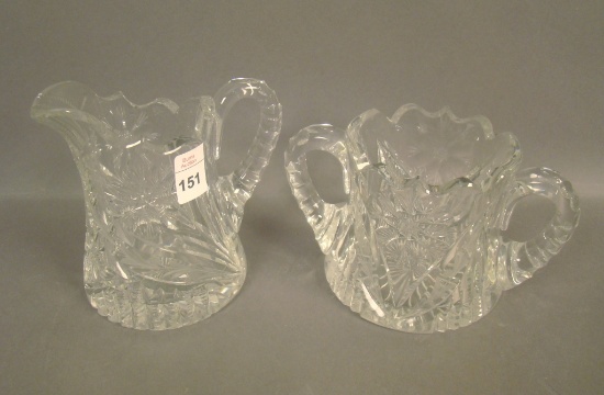 Signed Fry Floral Cut Glass Sugar & Creamer