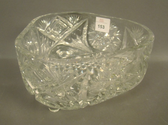 Signed Fry Cut Glass Tri-Oval Ftd Fernery