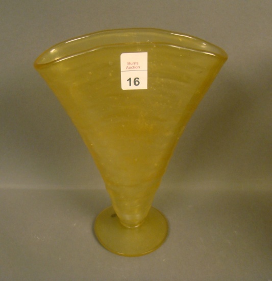 Consolidated Honey Catalonian Ftd Fan Vase Measures 7" Tall