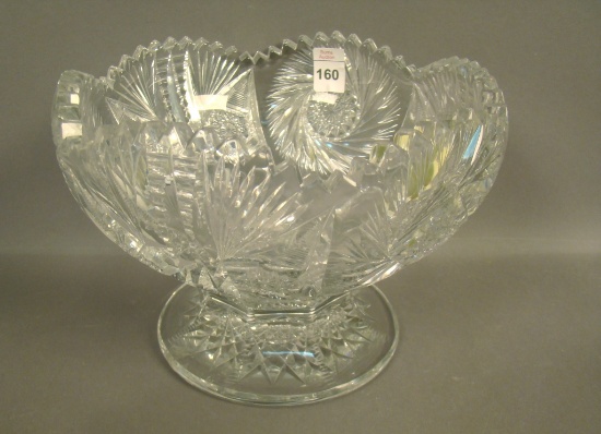 Brilliant Cut Glass Lg.Ftd. Geometric Cut Bowl