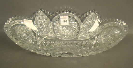 Brilliant Cut Glass Lg. Oval Deep Celery Bowl