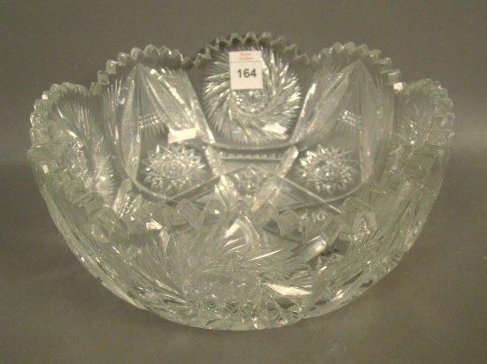 Brilliant Cut Glass Geometeric Cut Bowl Possibly Pitkin and Brook
