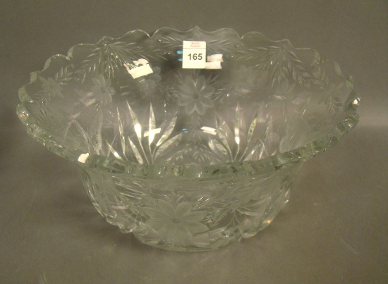 Pair Point Laurel Band Lg. Cut Glass Bowl