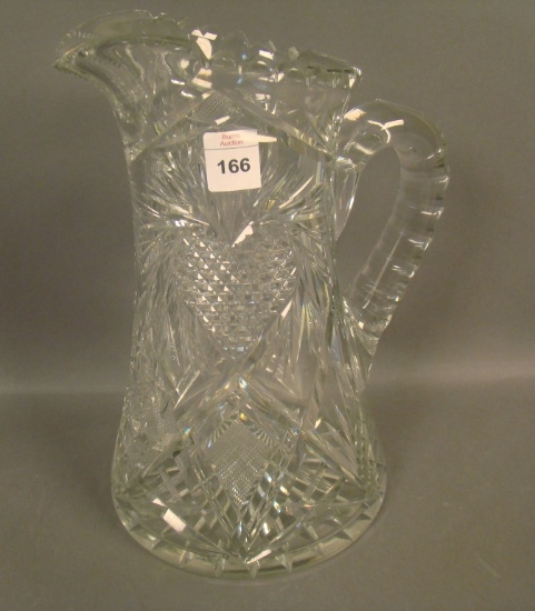 Brilliant Cut Glass Pitcher Has Strawberry Pattern