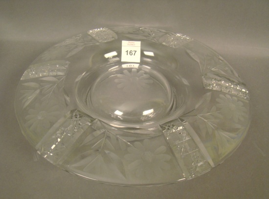 Etched Cut Flat Center Plate W/ Intaglio Design