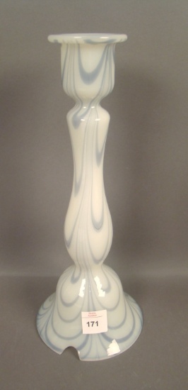 Fry Foval Radioware Candlestick Lamp Base Delft Blue, Measures 10" Tall