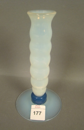 Fry Foval Delft Blue Rolled Bud Vase Measures 6" Tall