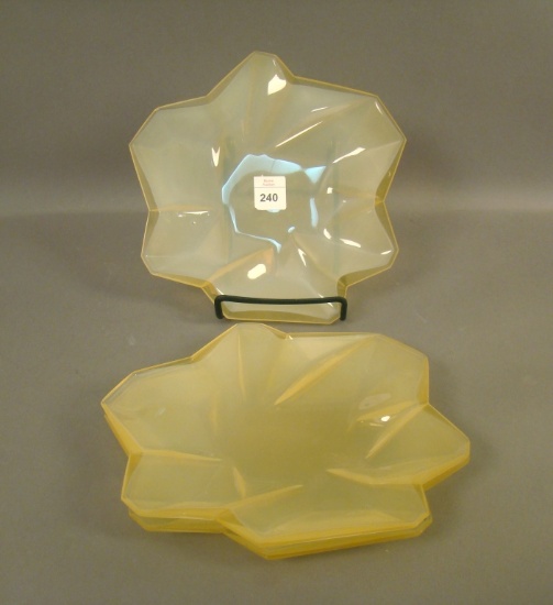 3 Consolidated Sunshine Ruba Rombic Plates 8 1/4" Luncheon Plates