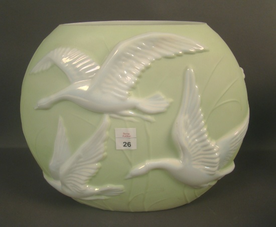 Phoenix Lime Green- Pearlized Flying Geese Vase