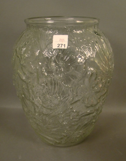 Consolidated Crystal Fleur Vase Measures 10 1/2"
