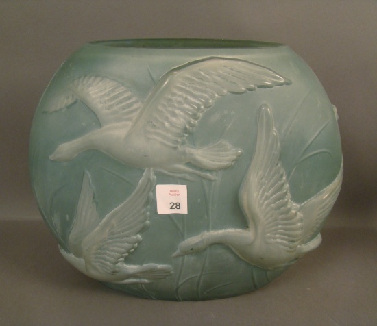Phoenix Slate Green/Crystal Flying Geese Vase