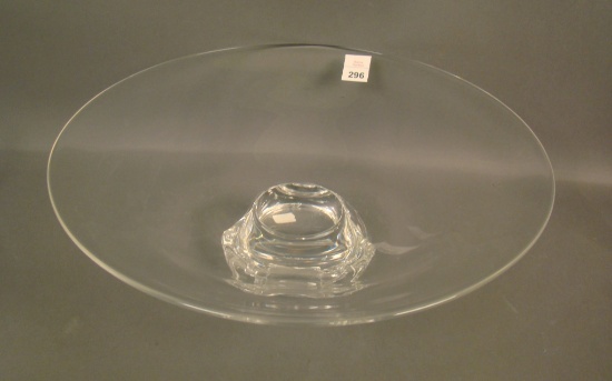 Signed Steuben Crystal Lg. Pedestal Ftd. Bowl Measures 12 1/2"
