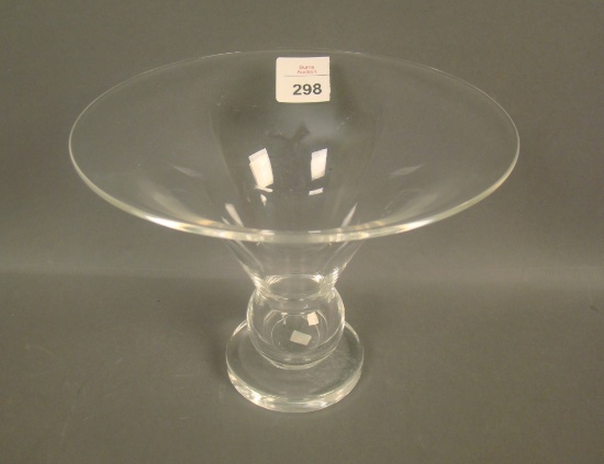 Signed Steuben Crystal Ftd. Flared Vase Measures 5" X 6 1/2"