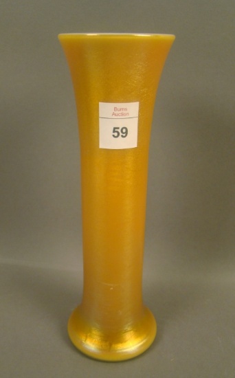 Kew Blas? Gold Iridised Cylinder Vase Orange/MG Measures 8 1/4" Tall