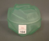 KOPP Green Satin Ruba Rombic Style Covered Jar