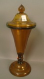 Co-Op Flint Amber Rose leaf Ftd. Covered Urn Measures 15