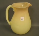 Mike Noe 2002 Burmese Bulbous Water Pitcher Artist Signed. Measures 9 1/2