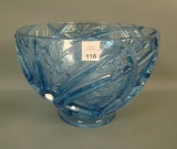 Consolidated Crystal Blue Line 700 Bowl Measures 6 1/2